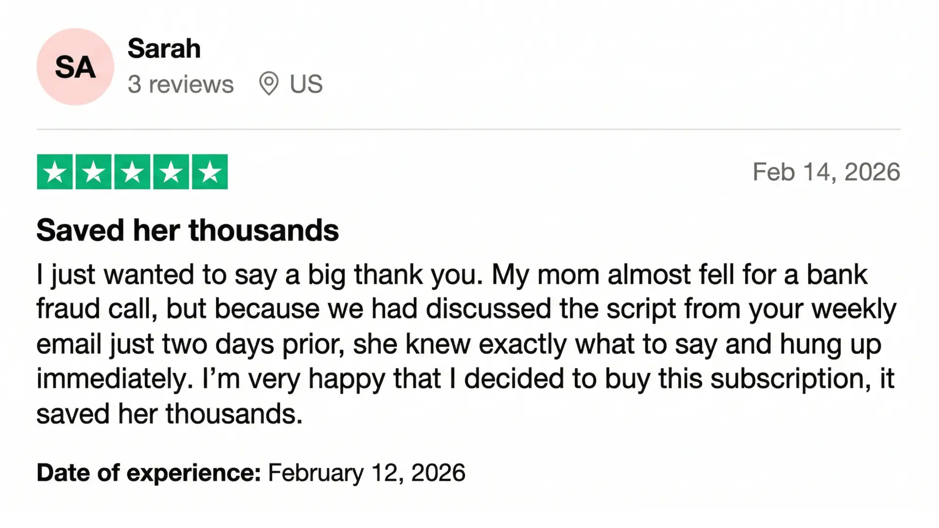 trustpilot testimonial 2