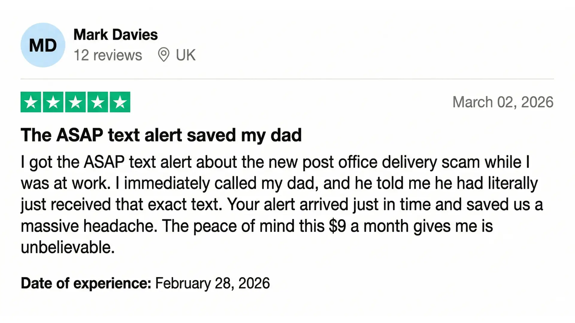 trustpilot testimonial 3